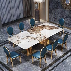 <span class=keywords><strong>Table</strong></span> <span class=keywords><strong>à</strong></span> <span class=keywords><strong>manger</strong></span> rectangulaire moderne de luxe en acier inoxydable <span class=keywords><strong>avec</strong></span> dessus en marbre Tavolo Da Pranzo italienne pour la <span class=keywords><strong>salle</strong></span> <span class=keywords><strong>à</strong></span> <span class=keywords><strong>manger</strong></span> - Product Image 4