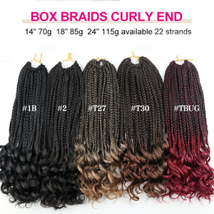 Extensiones de Cabello Sintético de Fibra Premium <span class=keywords><strong>Juliana</strong></span> de 14, 18 y 24 Pulgadas, Trenzas Pre-Hechas Tipo Goddess Box Braids con Puntas Rizadas - Product Image 6