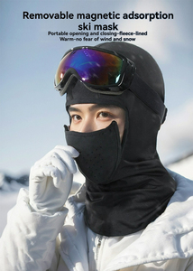 Pasamontañas PAIDES para Hombre, Negro, Cortavientos, Cálido, Ajustable, con Cubierta Facial, Capucha Térmica de Forro Polar, Gorro de Invierno - Product Image 6