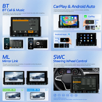 Autoradio Podofo 7'' Single Din avec Carplay sans fil, Android Auto, lecteur MP5, Bluetooth, FM/AM/RDS, Type-C/USB, fabrication ODM