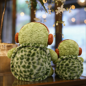 Nouvel Arrivage Peluche Tortue DJ Mignonne Musicale Verte, Jouet en Peluche Sûr en Coton PP, Compagnon de Sommeil <span class=keywords><strong>pour</strong></span> Bébés et Enfants - Product Image 3