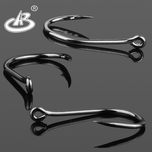 Ensemble d'hameçons de pêche en mer japonais à marque privée, 1 pièce, nickel noir, barbelé, pour <span class=keywords><strong>truite</strong></span> en rivière, super résistant, boucle coudée - Product Image 6