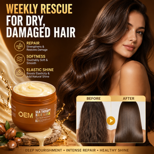 Mascarilla capilar de aceite de argán marroquí orgánico de 450g, etiqueta personalizada, venta al por mayor, tratamiento acondicionador profundo para cabello seco y encrespado - Product Image 2