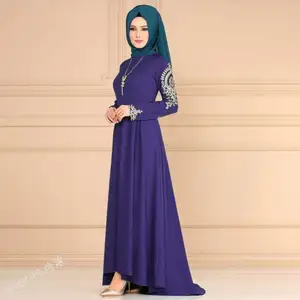 2024 nuovo prodotto abaya dubai monsone abito da sera gonna stampa manica lunga donna caftano abito musulmano da ballo
