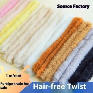 Hecha a mano DIY pequeños suministros para manualidades de animales súper gruesos 20mm pelo de conejo Twist Stick Super denso tira de pelo de raíz de lana de felpa - Product Image 2