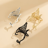 Nouvelles boucles d'oreilles tendance rétro avec un design d'ailes de papillon creuses pour mariage et fête - Option cadeau
