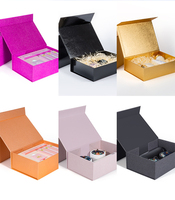 Accessoires de mode en gros, matériaux recyclés, lamination brillante, fermeture magnétique, boîte en papier pliable, emballage cadeau, sur mesure