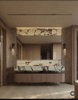Meuble de salle de bain moderne avec double vasque et miroir