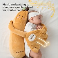 Jouet apaisant pour enfants avec fonction de tapotement, oreiller anti-sursaut en forme de banane, en peluche courte, pour enfants