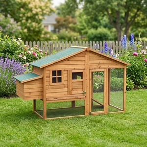 SDC014 SHUNDA Modern Luxury Eco-Friendly Wooden Villa <b>Pet</b> House Print Pattern Horizontal Sliding Closure for Large Chickens-All - Product Image 1