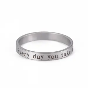 Simple Lettering Couple Ring Girlfriend's Birthday Gift Every Day Stainless Steel You Take My Breath Away Ring for Women Girls
