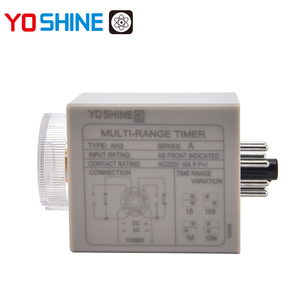 Relais temporisé YOSHINE AH3-A, AC110V AC 220V DC12V, relais temporisé réglable avec plusieurs réglages <span class=keywords><strong>de</strong></span> plage pour le contrôle industriel - Product Image 3