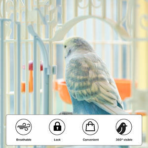 Gabbia per Uccelli Piccola in Plastica, Villa per Pappagalli Moderna Quadrata Pieghevole, Gabbia Traspirante per Esterni con Vista, Accessori per Animali Domestici - Product Image 4