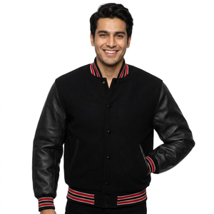 แจ็กเก็ตหนังขนสัตว์ของผู้ชายเสื้อแจ็คเก็ตหนังมีฮู้ดสวมใส่สบาย - Product Image 1