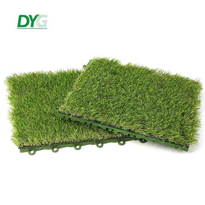 12"x12" Green Waterproof Synthetic Turf Deck Tile & Rubber Deck Tile