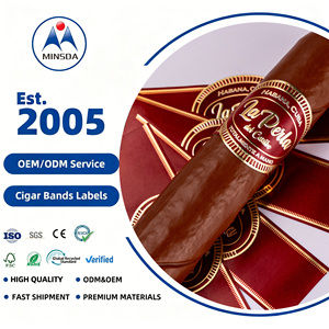 Personalized Wholesale Custom Printing <strong>Cigar</strong> <strong>Band</strong> Ring Label Hot Stamp 24k Gold Foil <strong>Embossed</strong> Die Cutting <strong>Cigar</strong> <strong>Bands</strong> Labels - Product Image 1