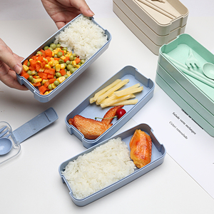 Hot Sell Wheat Straw Stackable <strong>3</strong> <strong>Layer</strong> <strong>Lunch</strong> <strong>Box</strong> Eco-Friendly Bento <strong>Box</strong> - Product Image 5