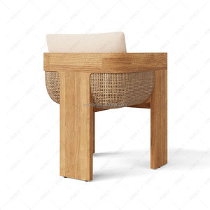 Ferly hình chữ nhật tếch Patio đặt bàn ăn với 6 ghế bành cho nhà hàng ngoài trời Vườn - Product Image 2