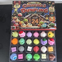 Calendrier de l'Avent de Noël : Coffret de jouets Squishy – Compte à rebours de 24 jours – Squishies Dumpling Mystères – Mini jouets Fidget Mignons – Boîte Cadeau Surprise