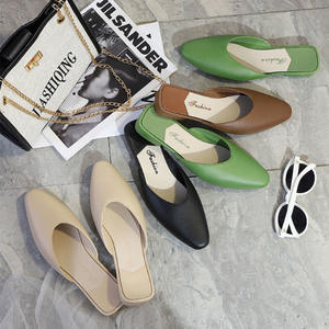Sandalias planas de verano para mujer, punta cuadrada, tacón bajo, antideslizantes, zapatos informales sin cordones - Product Image 2