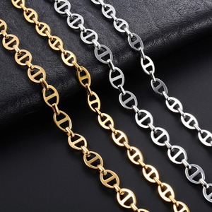 Collier en acier inoxydable rond 6MM 8MM couleur argent or, motif grain de café, étanche, style hip-hop, bijoux en métal - Product Image 4