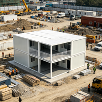Bureau préfabriqué en conteneur à 2 étages, construction modulaire mobile, salle de commandement, bâtiment temporaire modulaire durable pour chantier