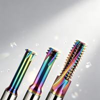 CUFFNOD Fraise à fileter métrique à 60 degrés en carbure de tungstène, revêtement DLC arc-en-ciel, droite, HRC55/HRC60, pour usinage CNC
