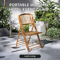 Chaise de banquet de mariage, de patio, d'événement, de villa, de conception moderne, en bois massif, portable, empilable, démontable