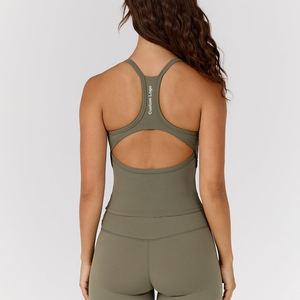 Top Deportivo para Mujer con Sujetador Incorporado, <span class=keywords><strong>Escote</strong></span> Redondo y <span class=keywords><strong>Espalda</strong></span> Abierta, Compresión Suave y Transpirable, OEM ODM, Chaleco para Gimnasio y Yoga - Product Image 1