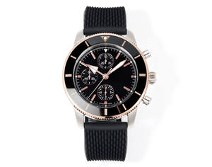 Reloj Mecánico Automático de Acero Inoxidable de Alta Calidad, Estilo Marino, con Cristal de Zafiro, Calendario y Correa de Cuero Genuino - Product Image 1