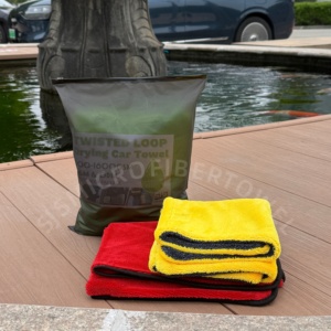 Wholesale 1200gsm 1400 1600 Double Side Microfiber Twisted Loop Microfiber Car Drying <b>Towel</b> <b>Microfibre</b> Drying <b>Towel</b> for Car - Product Image 1