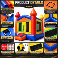 Château gonflable coloré Ceyu, structure gonflable commerciale en PVC arc-en-ciel avec filet de sécurité pour les anniversaires et les fêtes d'enfants