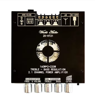 Carte d'amplification de subwoofer TDA7498E BT 5.0 160WX2+220W, carte d'amplificateur audio stéréo 2.1 canaux, amplificateur de basses ZK-HT21