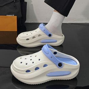 Chaussons pour hommes, respirants, en EVA, sabots doux et confortables, logo, légers, chaussures plates de jardin, tendances de la mode hiver-été - Product Image 4