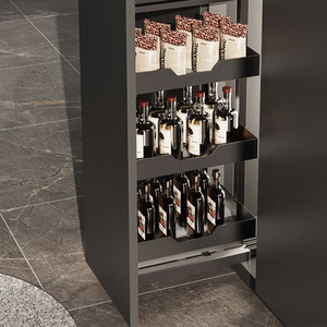 Vbosr hiện đại nhà bếp thép không gỉ giỏ cho Đơn vị cao lưu trữ Giá trượt ra ngăn kéo Pull-out giỏ - Product Image 1