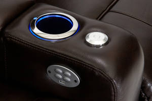 <span class=keywords><strong>Canapé</strong></span> inclinable électrique <span class=keywords><strong>3</strong></span> <span class=keywords><strong>places</strong></span> en cuir véritable pour <span class=keywords><strong>cinéma</strong></span> maison avec porte-gobelet et éclairage LED - Product Image 5