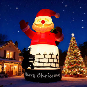 Décoration <span class=keywords><strong>de</strong></span> Noël gonflable géante <span class=keywords><strong>de</strong></span> Père Noël pour l'extérieur avec souffleur et <span class=keywords><strong>ballon</strong></span>, imperméable et résistante aux intempéries - Product Image 4