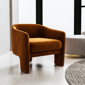 Sofá Pequeño de Terciopelo Estilo Wabi-Sabi <span class=keywords><strong>para</strong></span> Sala de Estar, Hotel o Apartamento Minimalista, Sillón de Descanso <span class=keywords><strong>para</strong></span> Salón de Belleza - Product Image 4