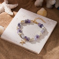 Bracelet perlé tendance avec pendentif étoile de mer fait main pour femme et fille, style bohème, idéal pour la plage, les voyages ou comme cadeau.