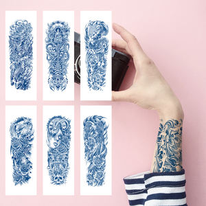 Autocollant de tatouage temporaire semi-permanent, non toxique, professionnel, imperméable, noir, pochoir de corps de bras de main pour encre de tatouage - Product Image 3