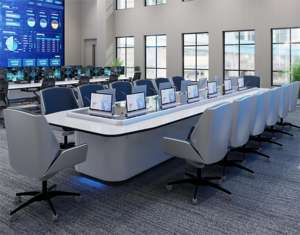 Console de salle de contrôle de surveillance d'informations intégrée moderne, mobilier commercial, table de conférence multi-personnes, utilisation scolaire - Product Image 2