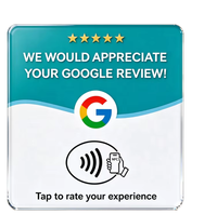 Carte NFC Google Review personnalisée de style français, verte et colorée, autocollant de bureau en acrylique programmable, idéale pour les réseaux sociaux