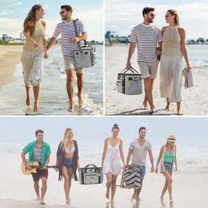 Premium Large 30/40 <b>Can</b> Soft Sided <b>Cooler</b> <b>Bag</b> Collapsible Insulated Ice Chest Leakproof Camping Travel Made Durable Polyester - Product Image 6