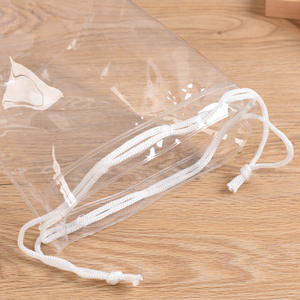 De pequeña abre plana claro personalizado impermeable de pvc fácil cordón bolsa de cosméticos - Product Image 6