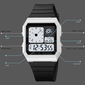 Nouvelle montre sport numérique pour homme, étanche 5ATM, alarme, multifonctionnelle, bracelet en PU, montre sport personnalisée étanche 2347 - Product Image 2