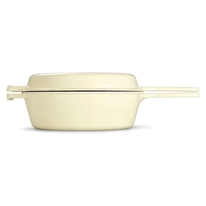 <span class=keywords><strong>Olla</strong></span> Holandesa de <span class=keywords><strong>Hierro</strong></span> <span class=keywords><strong>Fundido</strong></span> Esmaltado Blanco con Doble Asa, <span class=keywords><strong>Olla</strong></span> Profunda para Uso Versátil en la Cocina, para Hornear Pan, Sopa y Caldos - Product Image 4