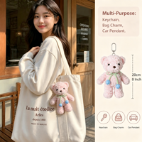 Ours en peluche doux à ruban tulipe, 8 pouces, poupée en peluche à cheveux bouclés, prix pour machine de jeu d'arcade de centre commercial, articles en vente directe
