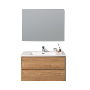 Proveedor de muebles para el hogar pequeño baño ahorrador de espacio gabinetes de la vanidad con espejo de luz LED - Product Image 1