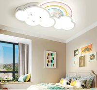 Lampu Langit-langit LED Kreatif Awan Kartun Kamar Anak-anak Akrilik Ultra-tipis Desain Modern Basis Besi YOUWIN Tiga Warna