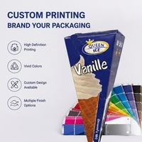 Boîte d'emballage pliable pour crème glacée avec logo personnalisé professionnel imprimé pour l'identité de la marque, livraison à plat pour un montage rapide